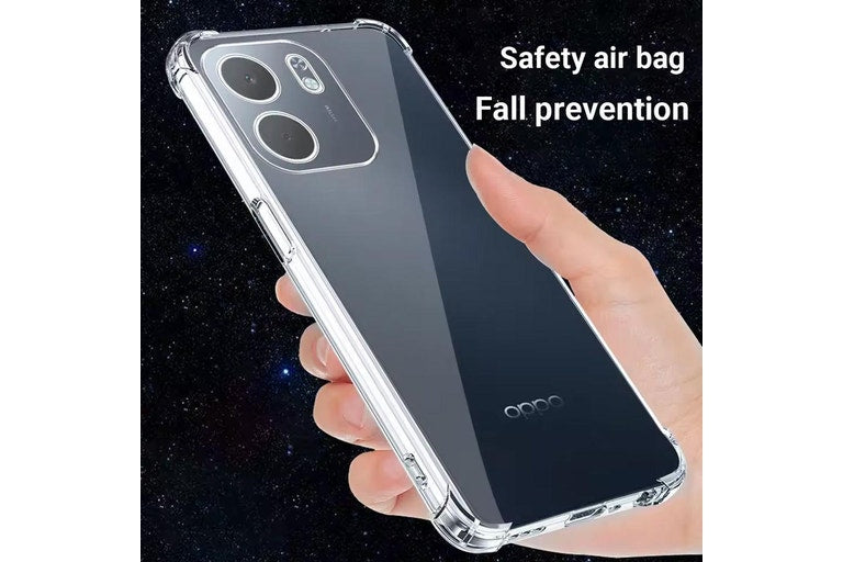 Oppo A6 Clear Acrylic+ TPU hard Case  (With Soft Round Airbags)