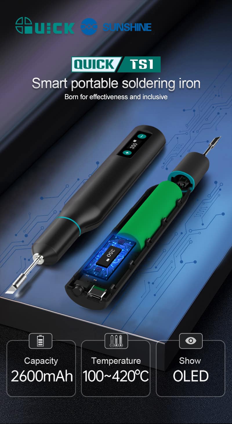 Quick TS1 Smart Portable Soldering Iron Built-in Large-capacity Batter ...