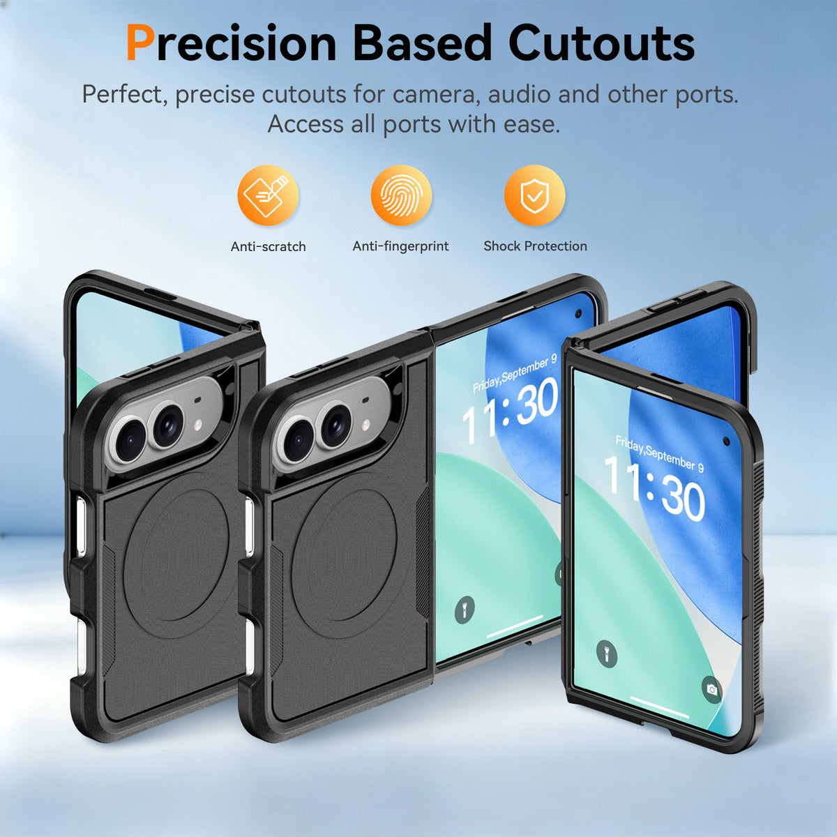 USP Case For iPhone Duo 7.6'' Black Armor Light Case Compatible With Magsafe