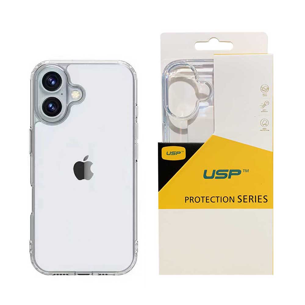 USP Case For iPhone 16 Clear Rock Shockproof Case