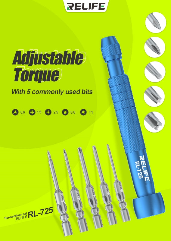 RELIFE RL-725 6-in-1 adjustable torque screwdriver