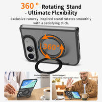 USP Black Case For iPhone Fold 360° Rotatable Ring Stand Compatible With Magsafe