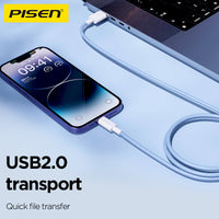 Pisen Vivid Series 2M USB-A to Lightning Braided Data Cable( AL34-2000 )