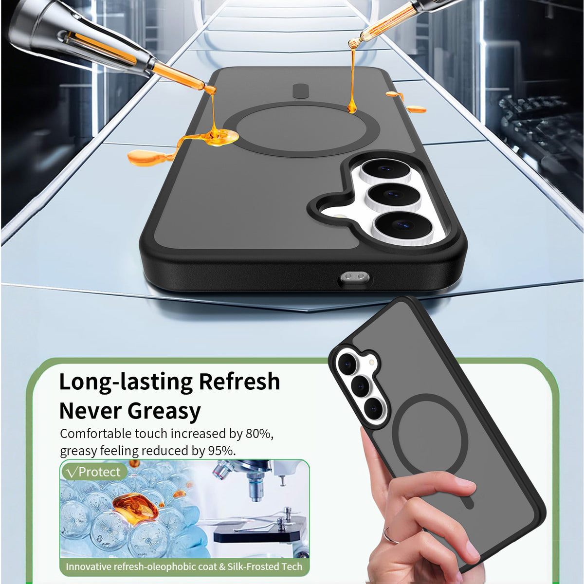 Case for Samsung S26 FE/S25 FE Black Magnetic Case