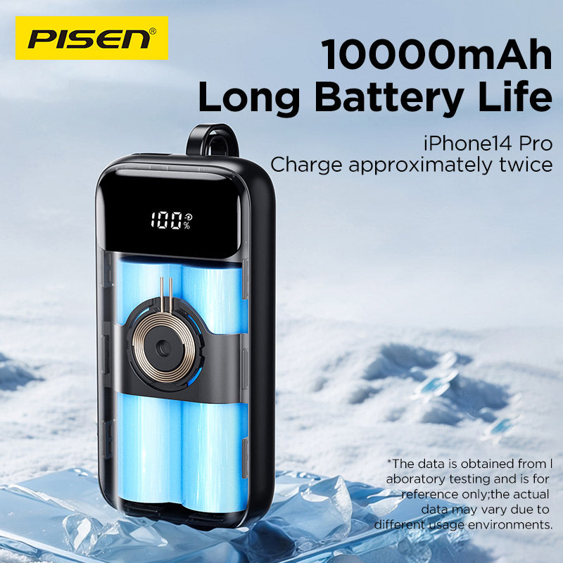 Pisen Flex 3 in 1  PD 3.0  Fast Charging Power Bank 22.5W 10k (10000mAh)