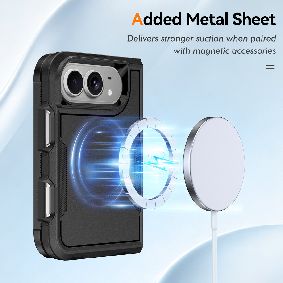 USP Case For iPhone Duo 7.6'' Black Armor Light Case Compatible With Magsafe