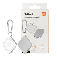 3-in-1 Wireless Charging Pad with MagSafe Portable silver