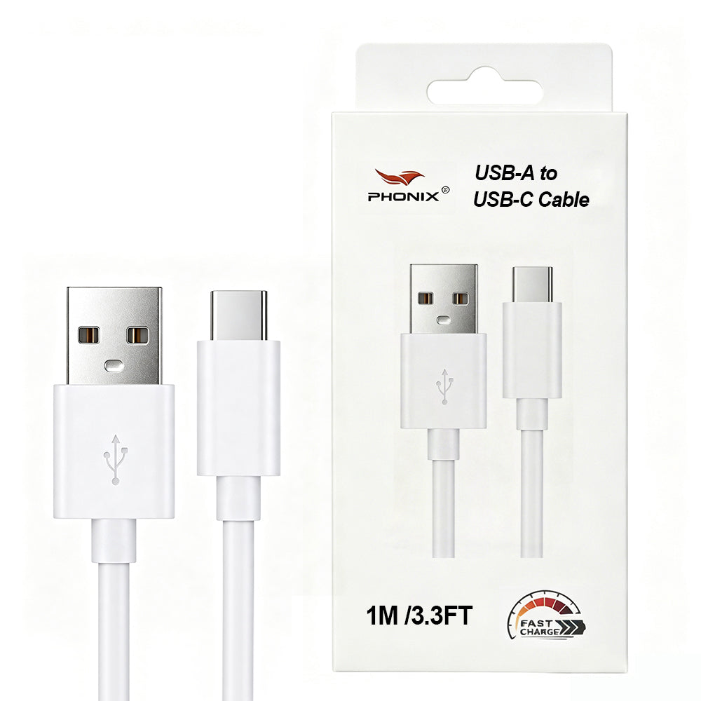 Phonix 1M USB-C to USB-A Classic White Cable