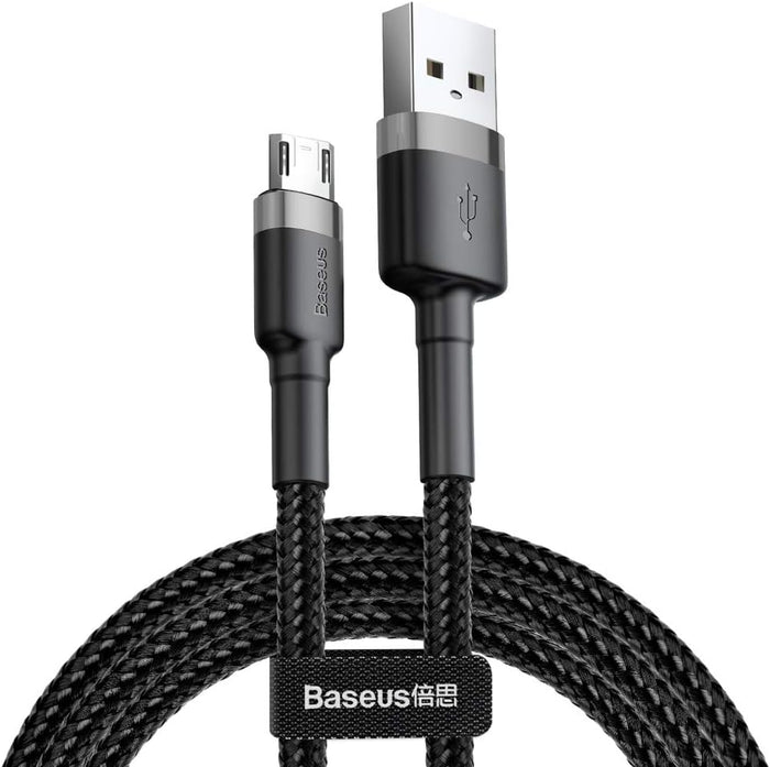 1M Micro to USB-A Cable cafule Cable USB For Micro 2.4A Grey+Black Baseus