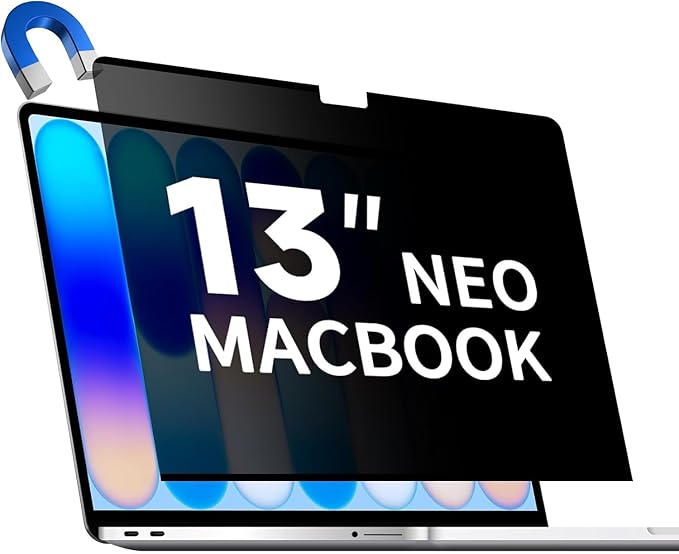 Privacy Screen Protector for MacBook Neo 13" 2026 Released (A3404, A18 Pro Chip), Magnetic Removable