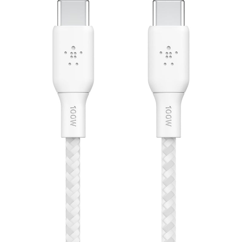 3M 100W Belkin BoostCharge USB-C to USB- C Cable - White