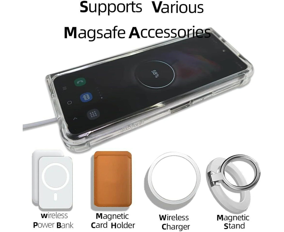 For Galaxy Z Fold 6  Hard Crystal Clear Case Compatible With Magsafe