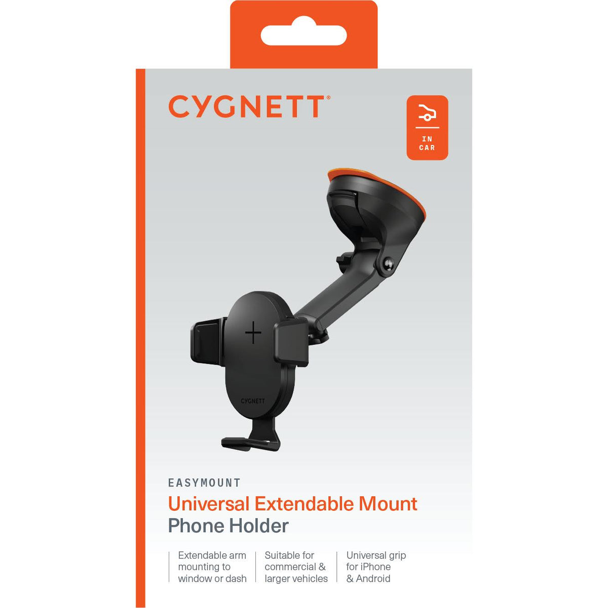 Cygnett Universal Extendable Car Window Mount Phone Holder Wireless Charger