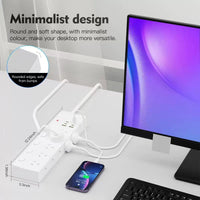 16-in-1 Surge Protected Power Board with 10 AC Outlets & 6 USB Ports