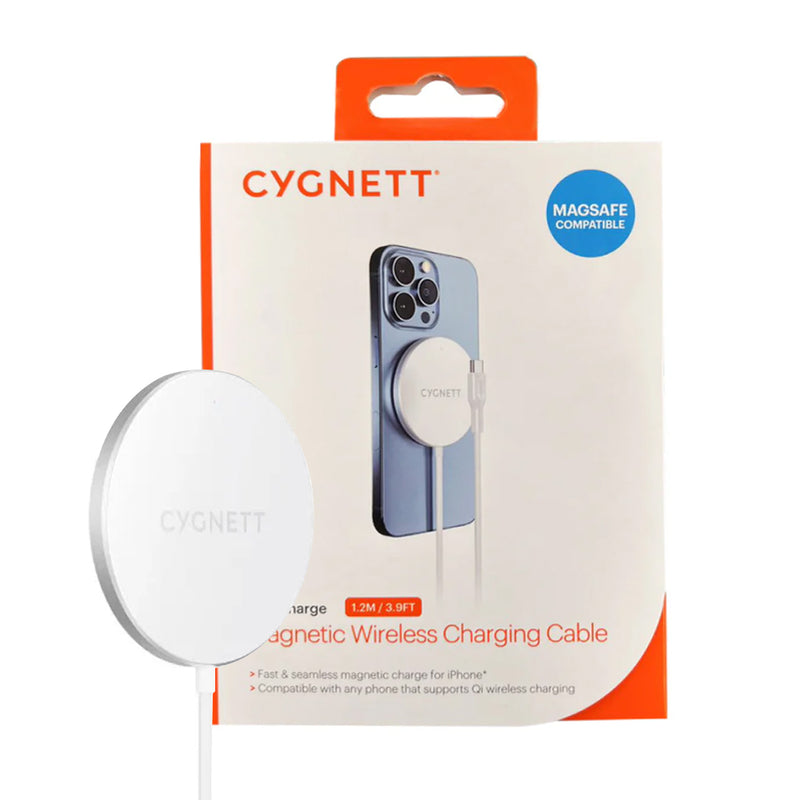 Cygnett 15W MagSafe Wireless Charging Cable - White 1.2M