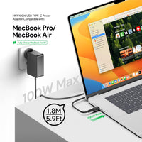 USP 65W USB-C GaN Charger + USB-C Cable- Black Compact Laptop Charger
