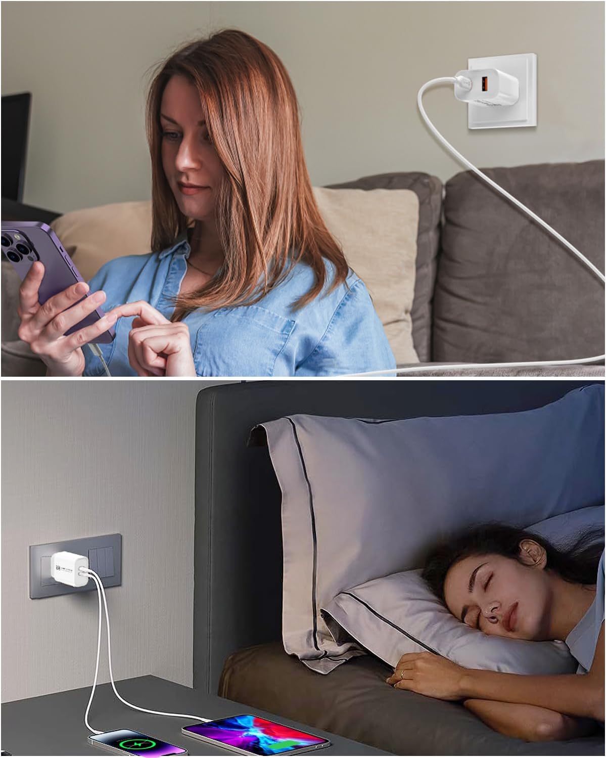 20W QC3.0 Dual Port USB-A+USB-C PD Fast Wall Charger USP – Australia ...