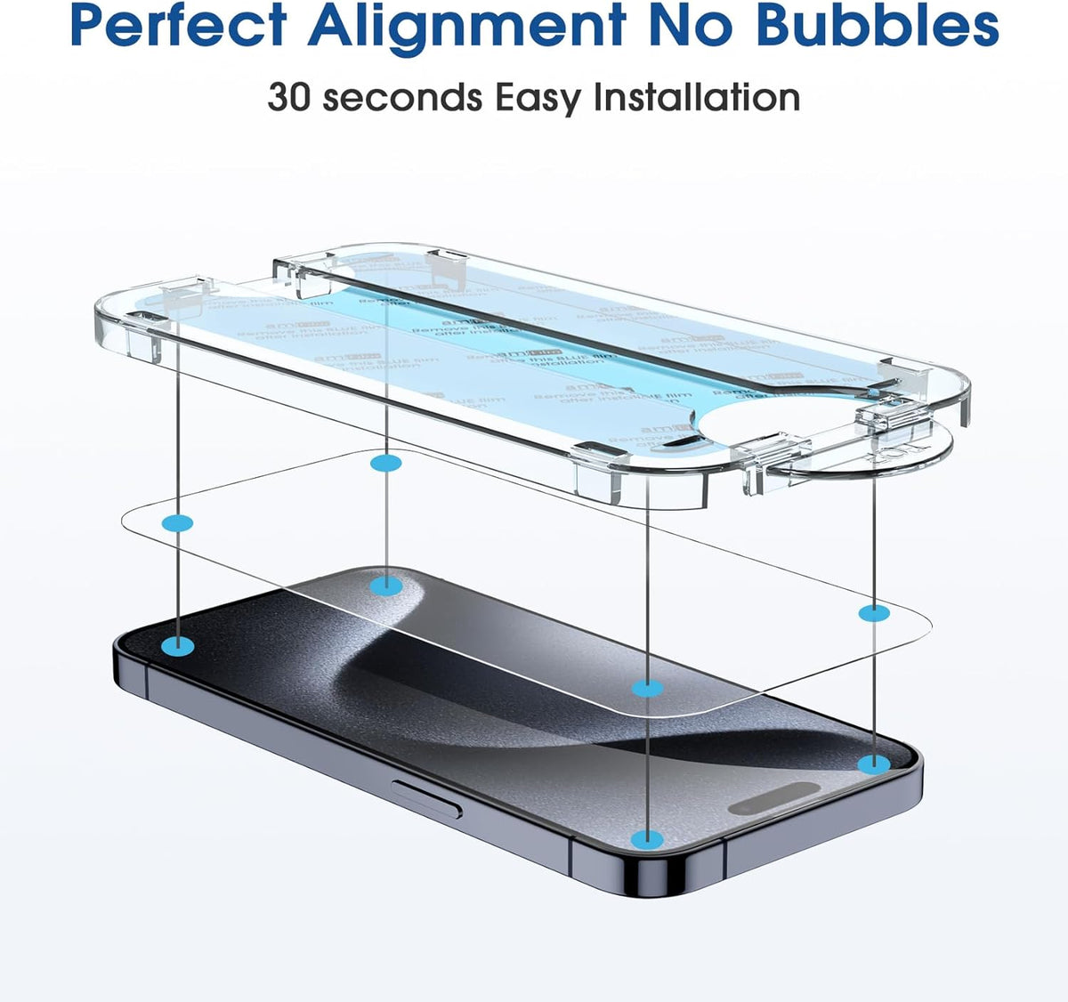 USP Easy Align Dust-free Tray Screen Protector For iPhone 15 Pro Max Full Cover (1 Piece/Box)