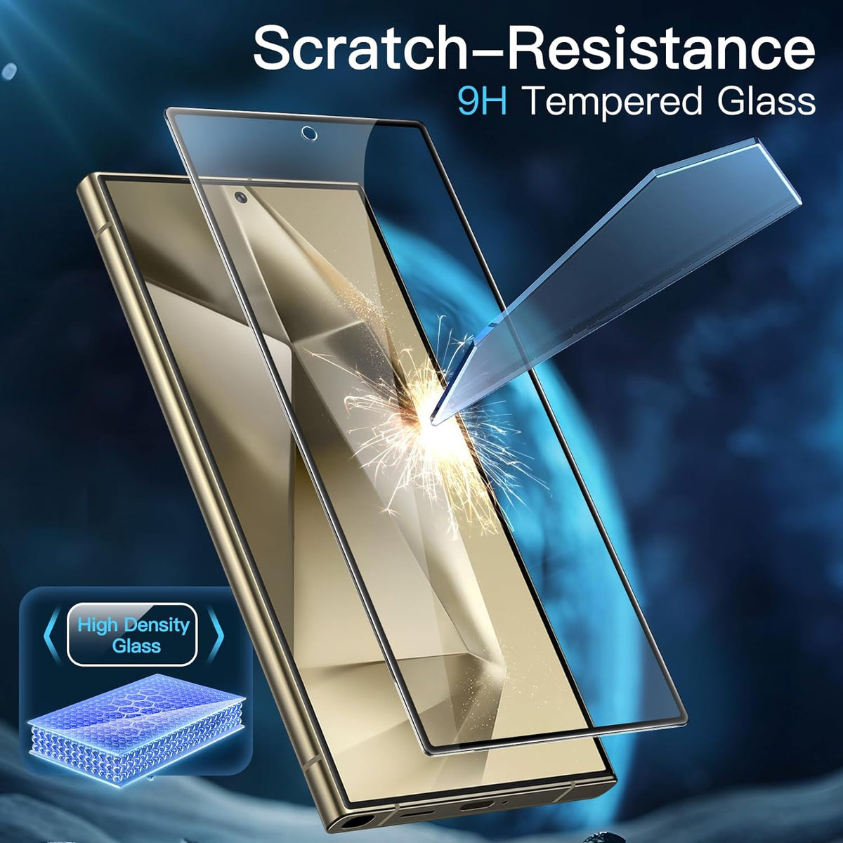 S25 Ultra Screen Protector 2.5D Clear Tempered Glass for Samsung Galaxy