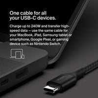 2M Belkin BoostCharge USB-C to USB-C 240W Super Fast Charging Cable Black