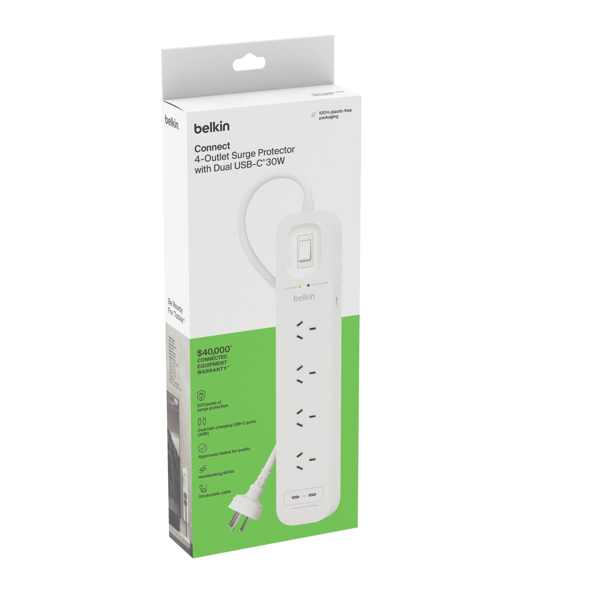 Belkin Surgemaster 4-Outlet Surge Protector with 2m Cord