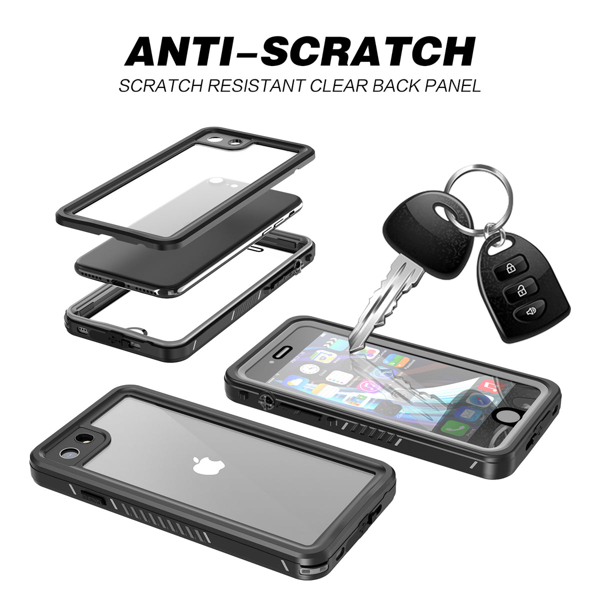 USP iPhone 7/8/ SE (3rd & 2nd Gen) Waterproof Case Black