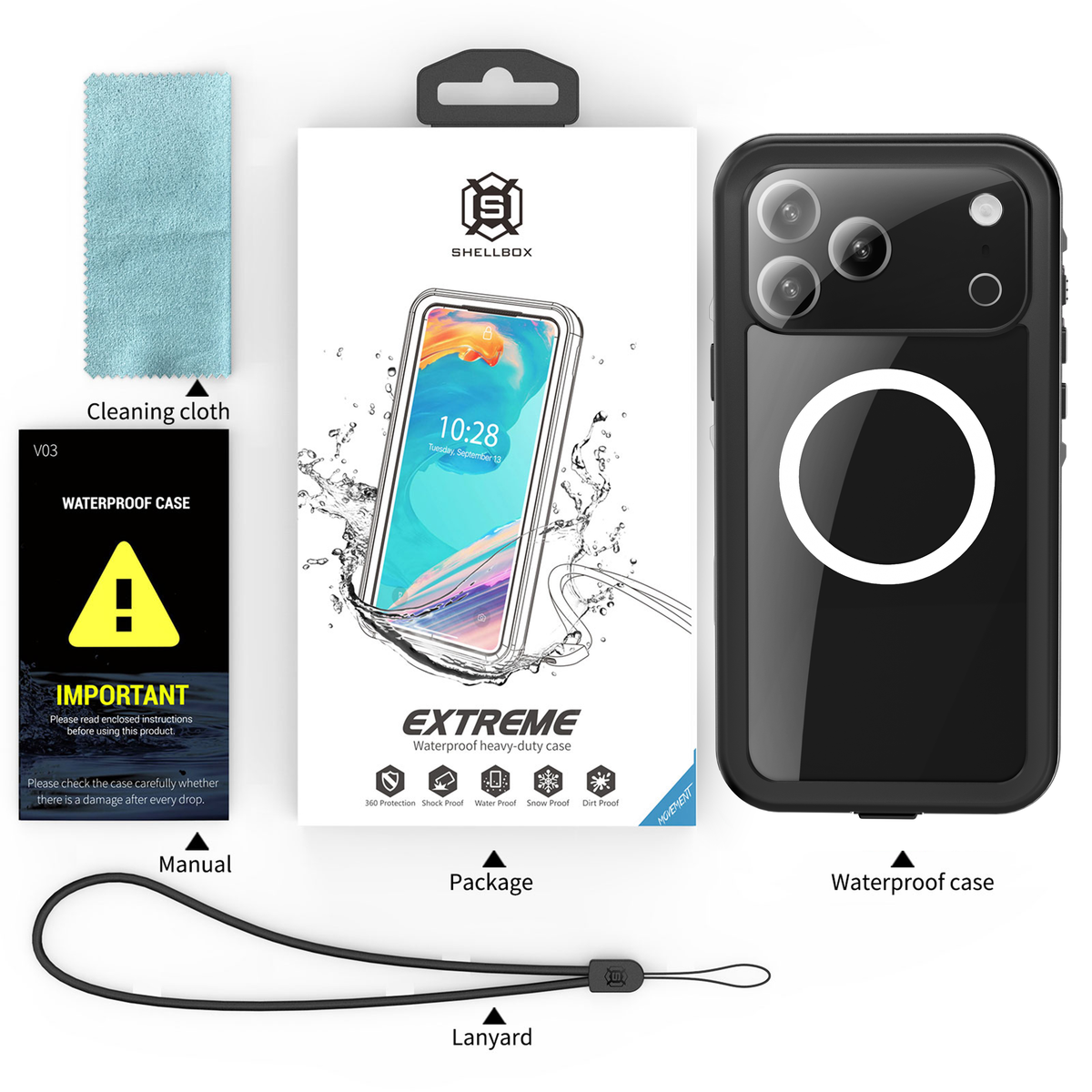 Apple iPhone 17 Pro Max WaterProof Case Black