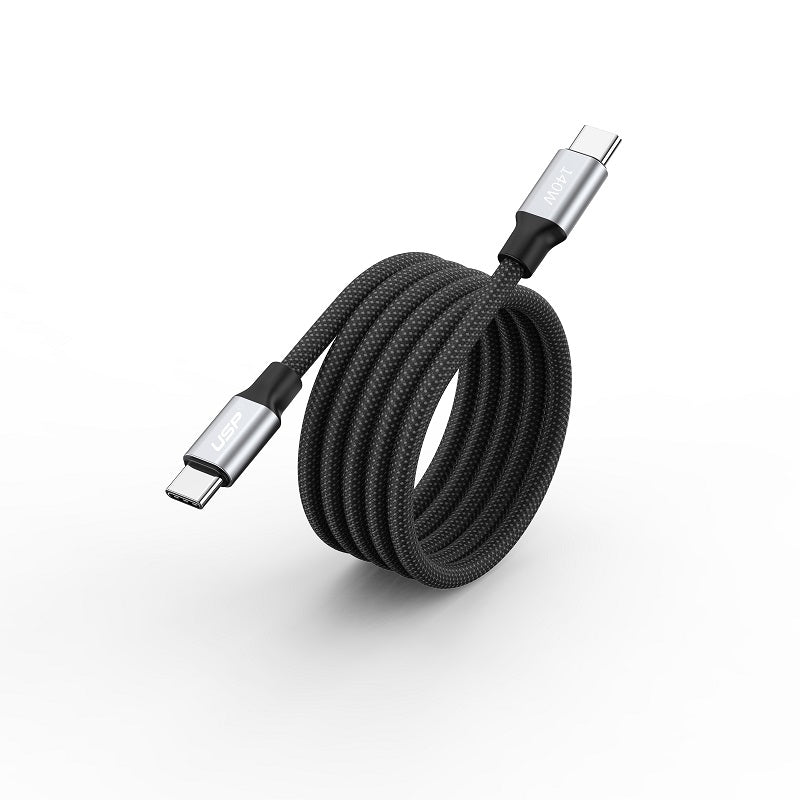 1M USP HyperLink Magnetic USB-C to USB-C Cable Charge Black 140W