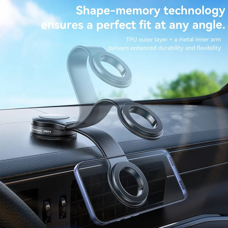 Joyroom JR-ZS518 Bendable Magnetic Phone Holder Flexible Arm Car Phone Mount for Dashboard Windshield - Black