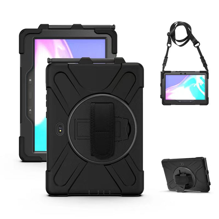 Rugged Case for Galaxy Tab Active 4 PRO Case 2022 Case with Pen Holder（Black Diamond）