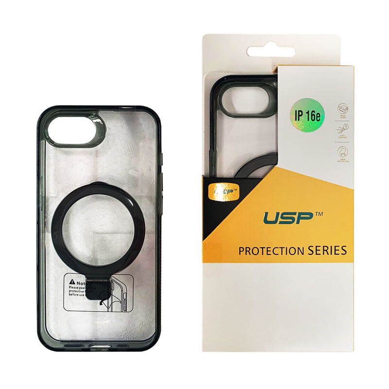 USP Case For iPhone 16e Ring Stand With Magsafe Black