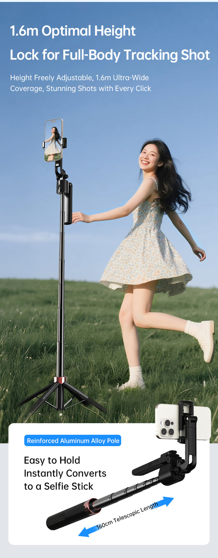 360° Smart Auto-follow Shooting Auto Face Tracking Gimbal