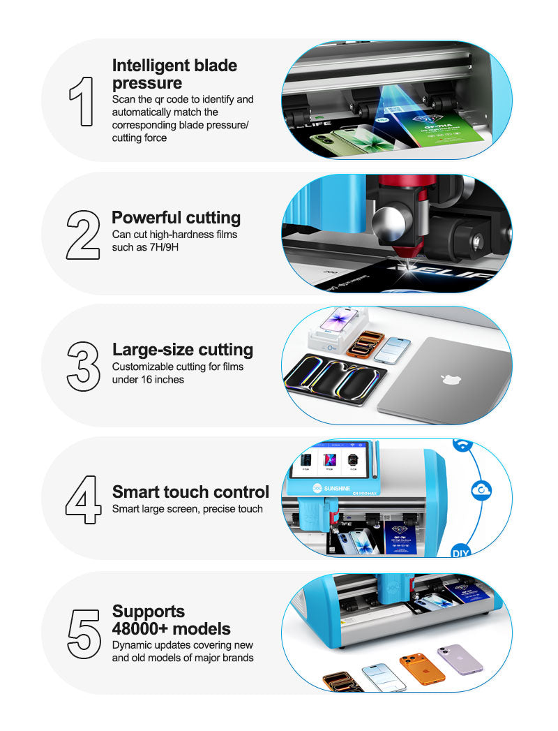 SUNSHINE C4 Pro Max Intelligent Blade Film Cutting Machine for Cut High-Hardness Hydrogel Film