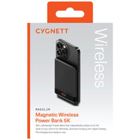 Cygnett MagSlim 5k Magnetic Wireless Power Bank - Black