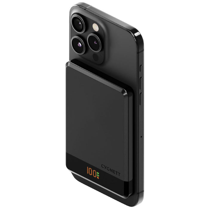 Cygnett MagSlim 5k Magnetic Wireless Power Bank - Black