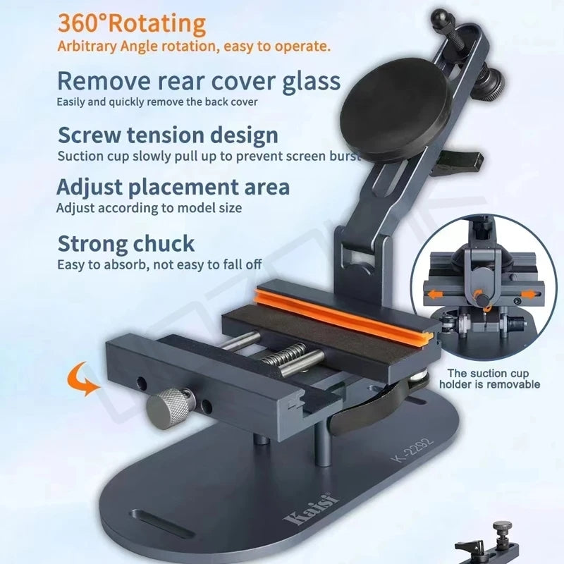 Kaisi K-2292 2-in-1 360° Rotation Multifunctional Fixture for Mobile Phone Screen Disassembly Repair