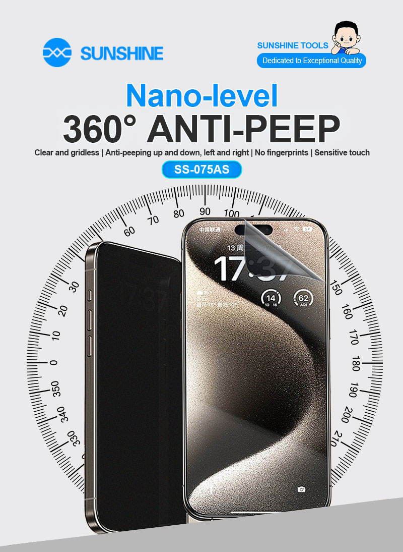 Nano-level 360° anti-peep hydrogel film (25Pcs/Box ) SUNSHINE SS-075AS