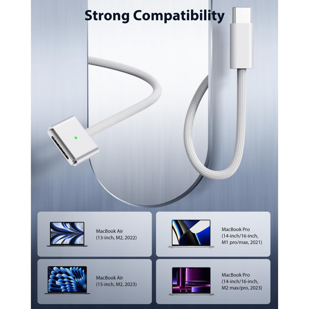 2m USB Type-C to MagSafe 3 Charging Cable for Apple MacBook Air / Pro 140W