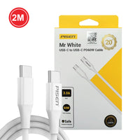 Pisen Mr White 2M USB-C to USB-C PD60W Fast Charging Data Cable (CC-PD01-2000)