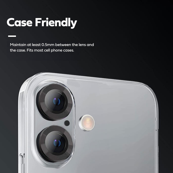 Camera Lens Protector For iPhone 17 / 16 / 16 Plus Individual Ring Cover (Tempered Glass)