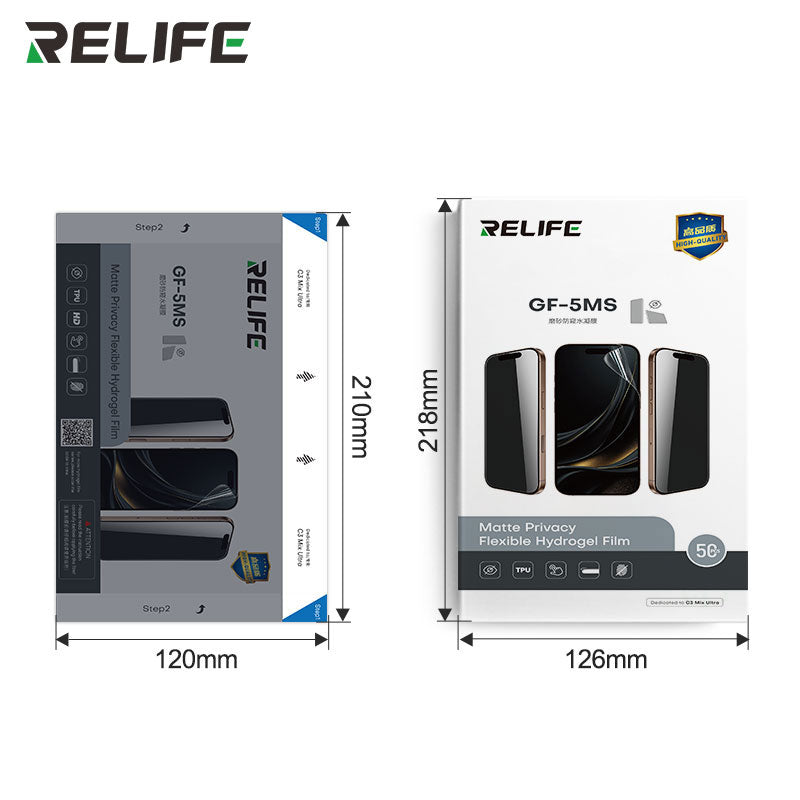 RELIFE GF-5MS Frosted Anti-peep Hydrogel Film for C3 MIX ULTRA Cutting Machine 50Pcs/Box