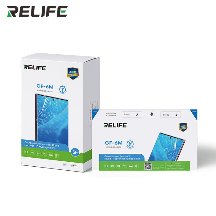RELIFE GF-6M Anti-Pressure Instant Repair HD Hydrogel Film for C3 MIX ULTRA Cutting Machine 50pcs/box