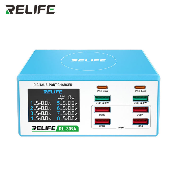 RELIFE RL-309A Digital 8-Port Charger 100W