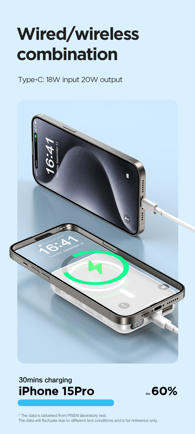 CCC Certified(3C) Pisen PowerMag Magnetic 20w 10000mah Power Bank