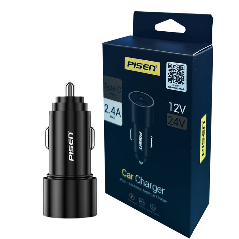 PISEN Metal PD + QC Fast car charger 36W (Black) 5 Pcs 26% off