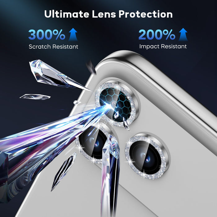 USP Camera Lens Protector For iPhone 17 / 16 / 16 Plus Crystal Style Individual Ring Cover (Tempered Glass)