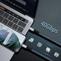 1.8M BoostUp Thunderbolt 4 USB-C to USB-C Cable Charge & Video Black （USB 4 - 40Gbps, 240W, 8K/60Hz)