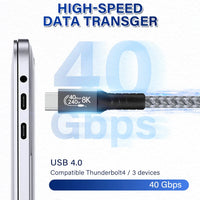 1.8M BoostUp Thunderbolt 4 USB-C to USB-C Cable Charge & Video Black （USB 4 - 40Gbps, 240W, 8K/60Hz)