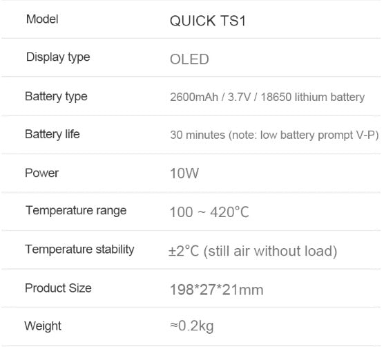 Quick TS1 Smart Portable Soldering Iron Built-in Large-capacity Battery