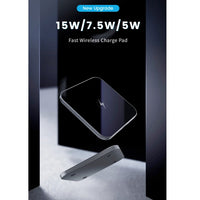 15W Metal Universal Ultra Slim Wireless Charging Pad( Black)